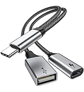 USB C OTG with Charging USB C OTG adapter USB C OTG Splitter with 60W PD Fast Charge Compatible f...