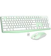 Wireless Mouse &amp; Keyboard Combo, 2.4 GHz Full-Sized Keyboard and Mouse with USB Receiver, 3 Level...