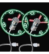 Soseelnee USB Clock Fan with Real Time Display, Mini Portable Flexible Cooling Fans with Led Ligh...