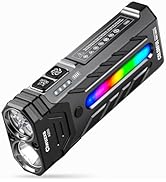 Ciwuzxs EDC Rechargeable Flat Flashlight 1000 Lumens White LED/UV/RGB Ambient Signaling Flashligh...