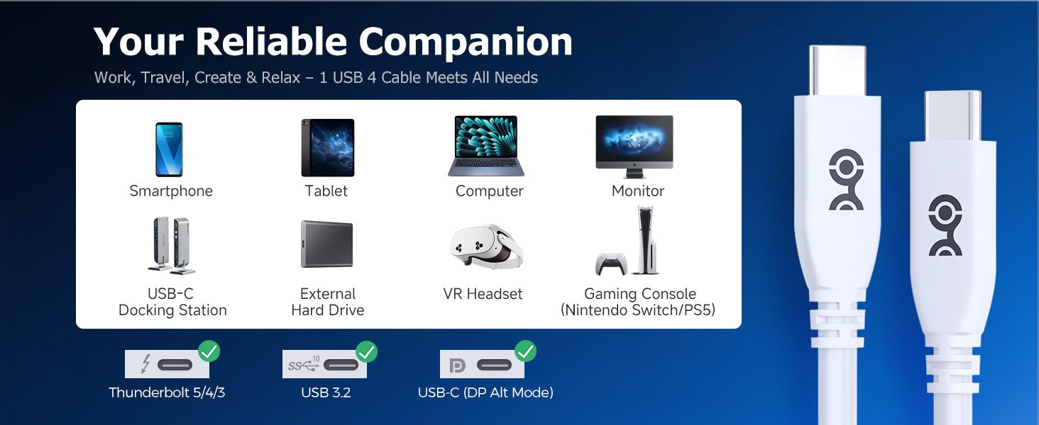 [USB-IF Certified] 40Gbps USB 4 Cable
