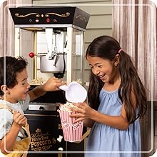 Popcorn Cart two kids sharing popcorn