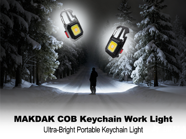 MAKDAK COB Keychain Work Light Ultra-Bright Portable Keychain Light