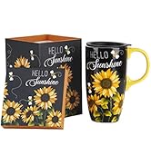 Topadorn Ceramic Coffee Travel Mug with Gift Box, 17 Oz Tea Cups with Handle &amp; Lid for Latte, Tea...