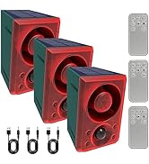 ChunHee Solar Outdoor Motion Sensor Alarm with Dog Barking Gunshot Sound, Support Recording and A...