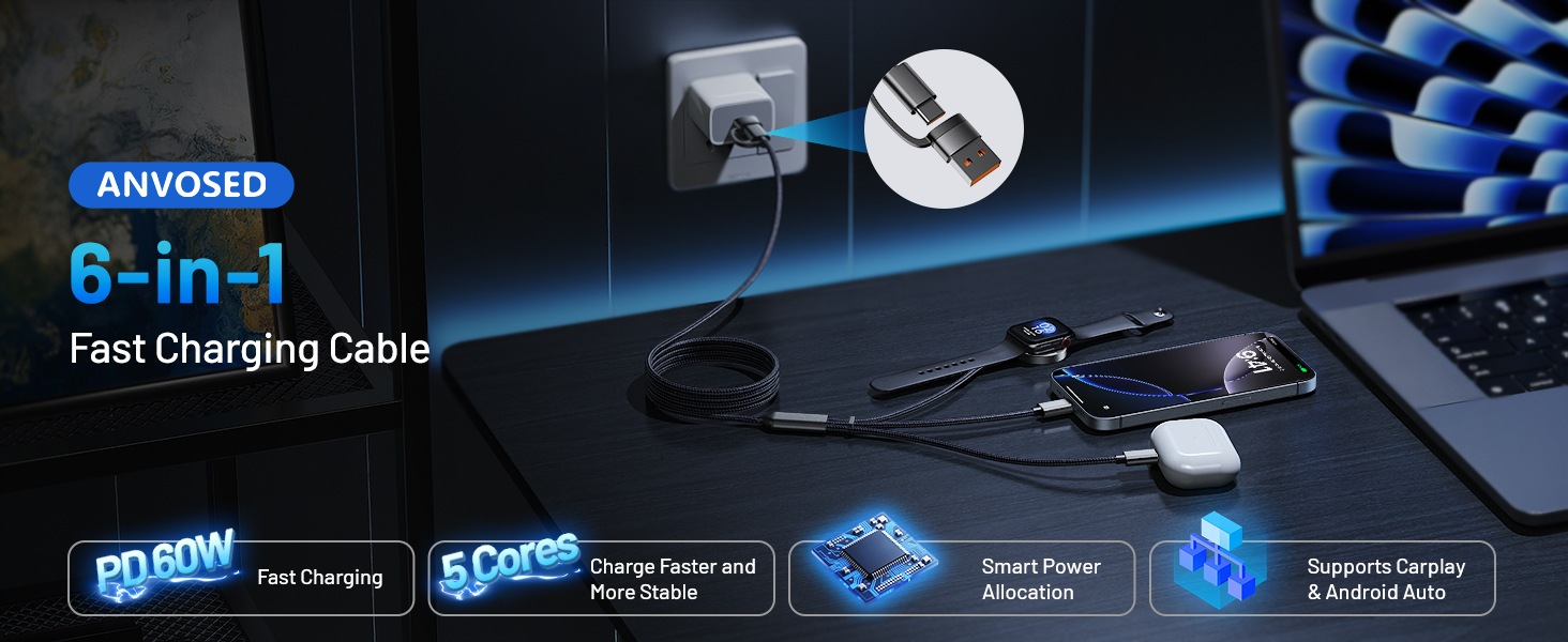 Fast Charging Cable for Apple Watch Charger for Camping Travel Essentials