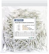 Heat Shrink Butt Connectors, 200 Pcs Clear 26-24 AWG Insulated Waterproof Electrical Heat Shrink ...