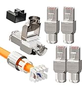 VCELINK CAT7 RJ45 Toolless Connector 6 Pack, Zinc Alloy Shielded Tool Free Ethernet Plug, Up to 1...