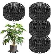 QTLCOHD 16 Pcs 8 Inch Plant Stand Outdoor Plastic Flower Pot Riser Black Plant Level Pot Elevator...