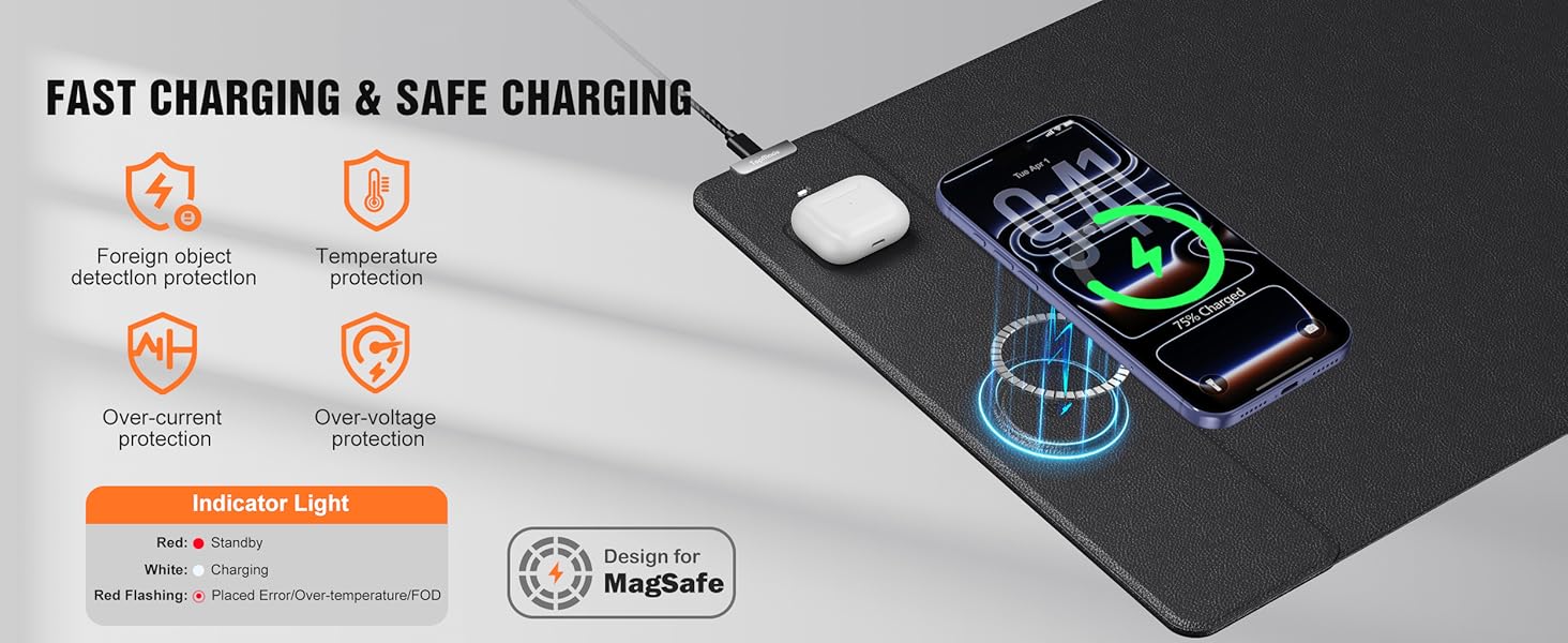 15W QI Wireless Charging Mouse Pad