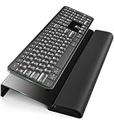 Compact Keyboard Stand w/Silicone Wrist Rest &amp; 3-Level Height Adjustment, Klearlook Acrylic 16.85...