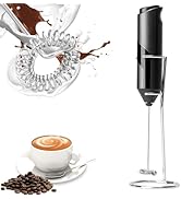 TonJin Milk Frother Wand for Coffee with Stand, New Upgraded Battery Powered (Not Included) Elect...