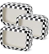 YOPCDJ 3PCS Clear Toiletry Bag,TSA Approved Travel Makeup Pouch with Zipper for Cosmetics and Toi...