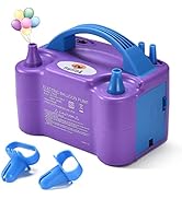 NuLink Electric Portable Dual Nozzle Balloon Blower Pump Inflation for Decoration, Party [110V~12...