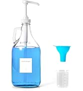 VEGEVIGI Glass Laundry Detergent Dispenser with Pump, 64OZ Liquid Laundry Soap Dispenser, Fabric ...