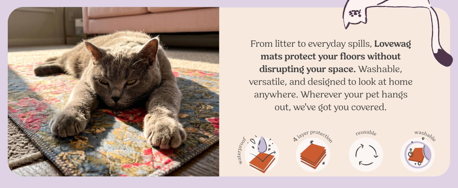 cat litter mat litter trapping mat with waterproof layer non-slip backing and soft paw comfort