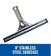 Unger Professional 8” Stainless Steel Window &amp; Glass Cleaning Squeegee - Cleaning Supplies, Heavy...
