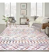 KUTA Multi-Color Boho Living Room Rug 8x10, Moroccan Washable Area Rugs 8x10 Non Slip, Ultra Soft...