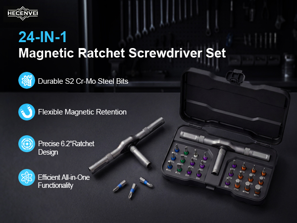 HECENVEI magnetic screwdriver set