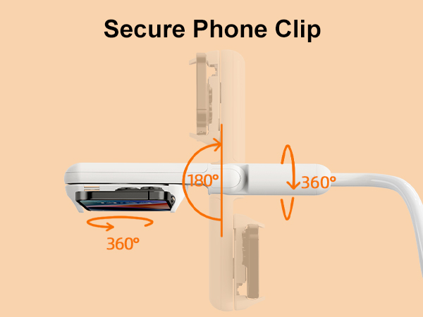 HIYJEN Gooseneck Phone Holder for Bed Laying Down with Clamp