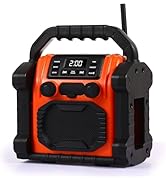 Bingxue FM Radio Receiver,USB Bluetooth Speaker with Clock Alarm/LED Lights,Portable Anticollisio...