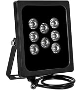 EVERSECU IR Illuminator 90 Degree Wide Angle 8-LEDs IR Infrared Light for Security Cameras, Water...
