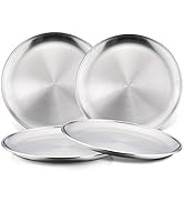 Toddlers Kids 18/8 Stainless Steel Plates, HaWare Durable Metal 304 Feeding 8in Dishes for Servin...