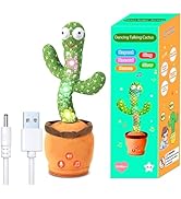 TWORIVER Easter Basket Stuffers for Toddler Rechargeable Dancing Talking Cactus Toy for Baby Todd...