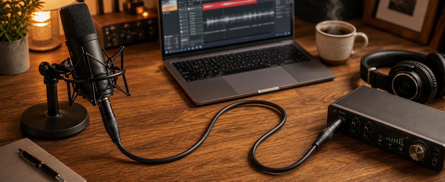 Yinker XLR Cables 2 Pack - 5FT XLR Male to Female Microphone Cable, Mic Cord Cable (OFC)