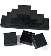 Craftdady 12Pcs Black Small Jewelry Boxes Diamond Pattern Cardboard Paper Present Boxes with Lids...