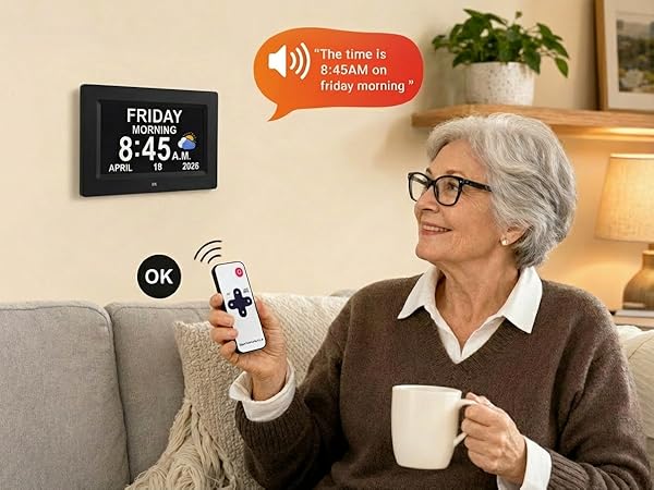 voice talking time date