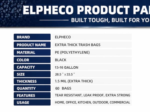 ELPHECO PRODUCT PARAMETERS