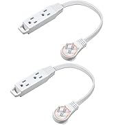 DEWENWILS 1FT 360° Rotating Flat Plug Extension Cord/Wire, 16AWG Multi 3 Outlet Extension Cord, 3...