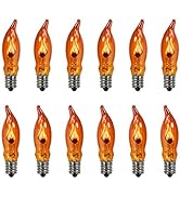 Goothy Orange C18 Flicker Flame String Light Bulbs-1 Watt/120 Volts/ E12 Base(12 Pack)