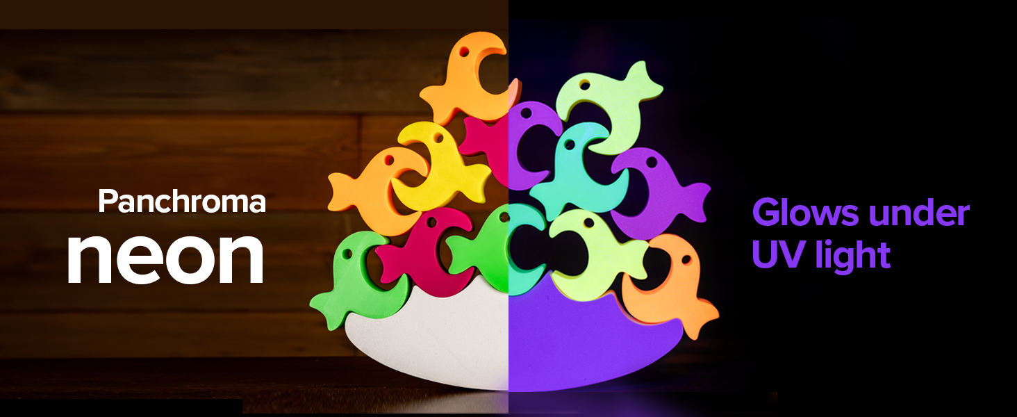 panchroma neon pla glows under blacklight
