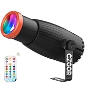 18W Pinspot Light with Remote, Czgor 4-in-1 RGBW LED Disco Ball Lights 16 Colors, Super Bright Ma...
