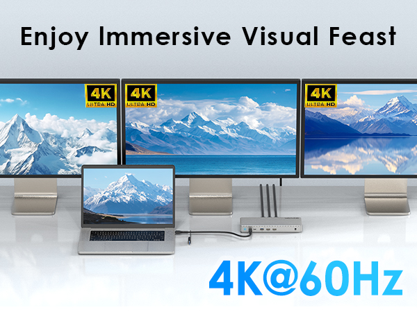 WAVLINK Universal Triple 4K@60Hz Display Dock
