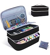 Meichoon Sewing Supplies Storage Bag Designed with a Double-Layer Structure with Multiple Pockets...