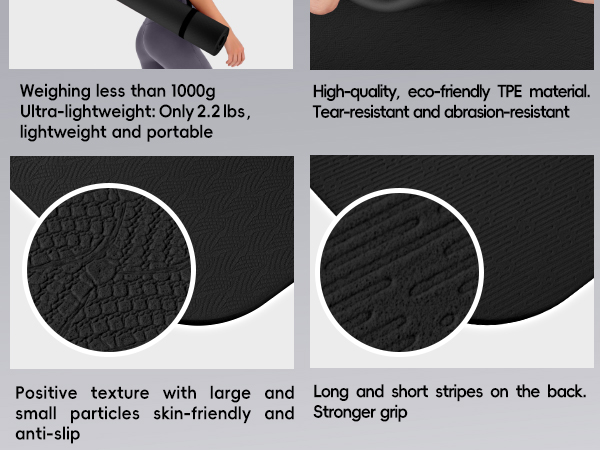 High-quality, eco-friendly TPE material.Tear-resistant and abrasion-resistant
