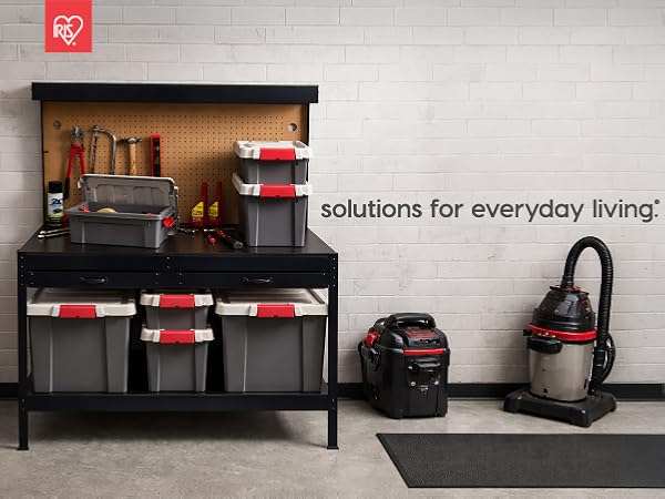 Lockable Storage Bins with Lids Heavy Duty, Stackable Containers, Garage Organizing Bins Moving Tubs