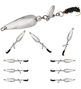 Lilureena Fishing Lures Spinnerbait, Hard Metal Spinner Baits with Hooks for Bass Trout Salmon Fr...