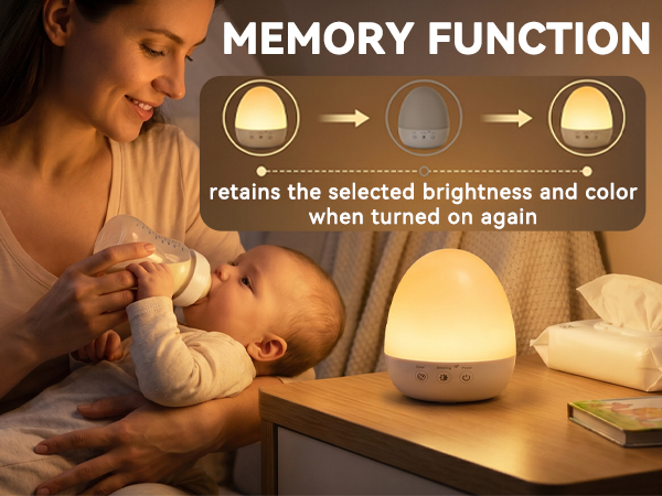 Memory function night lamp, automatically restore last used color and brightness when restarted