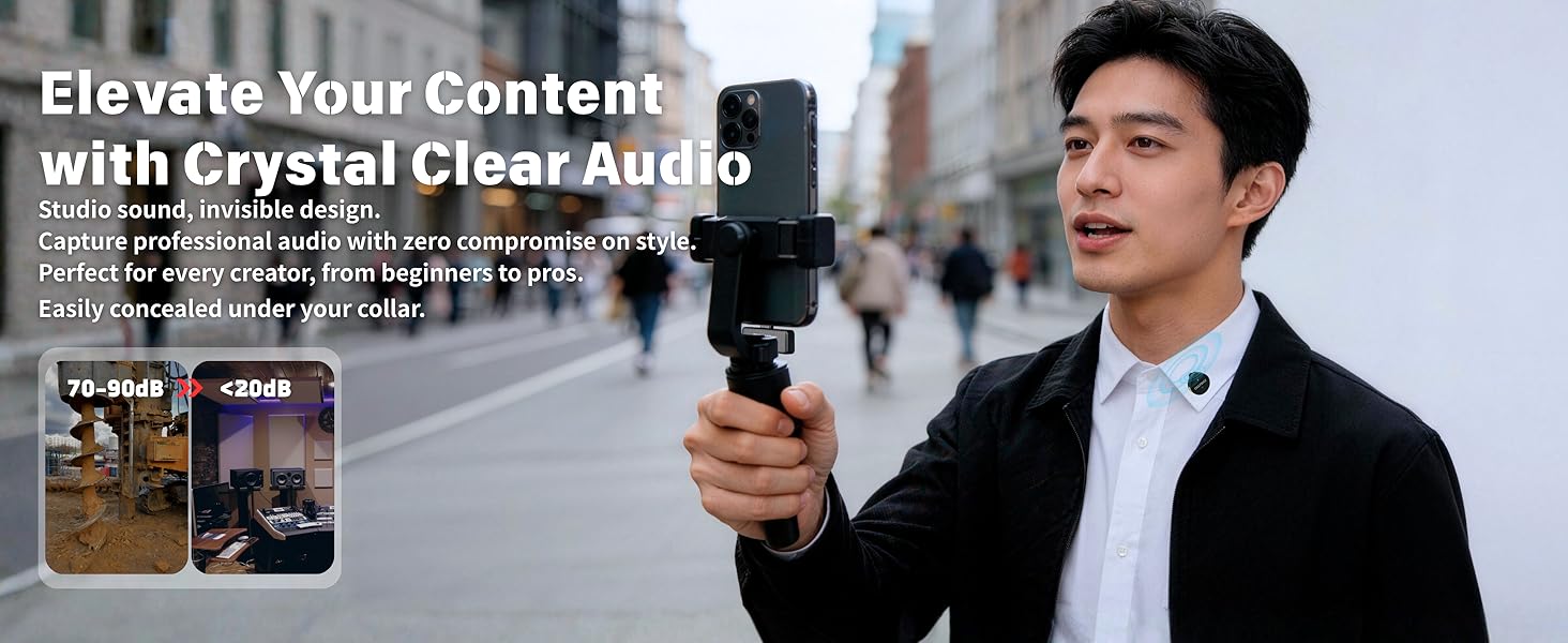 ai noise reduction omnidirectional condenser mic professional audio quality reverb echo mode 48khz