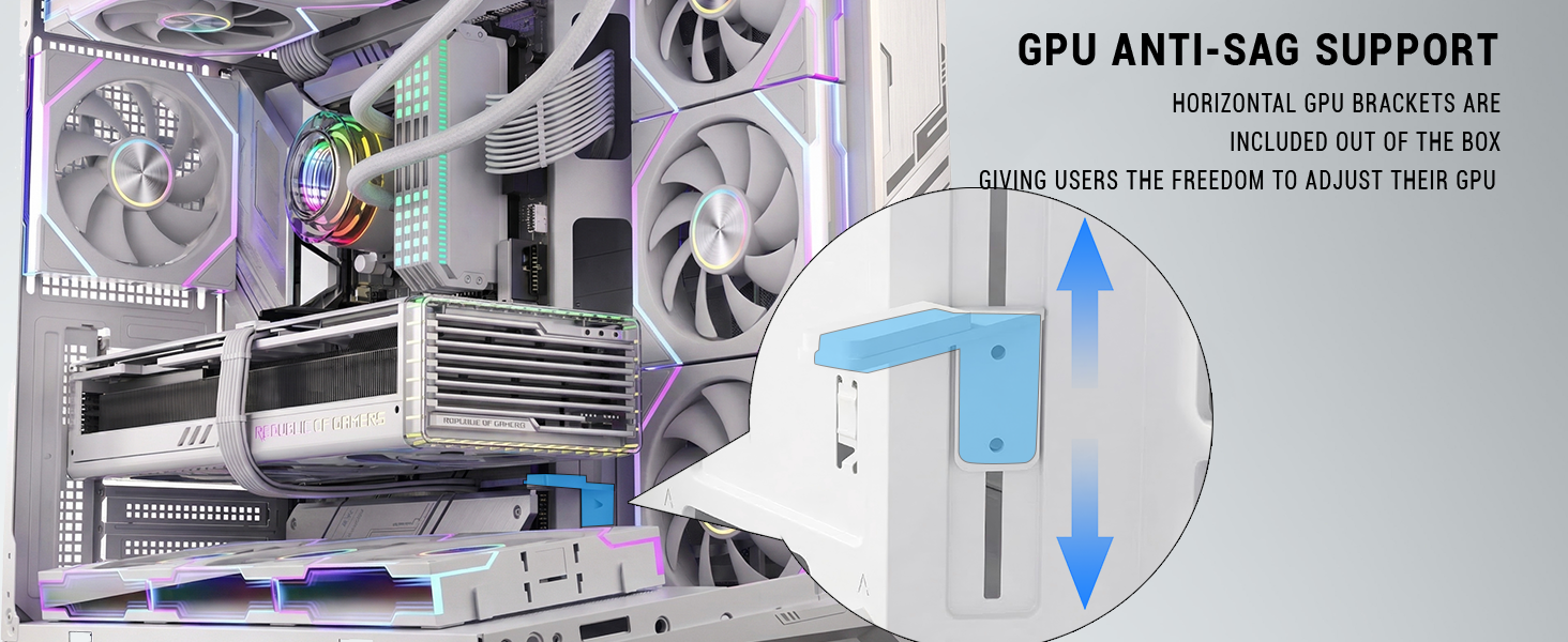 ESGAMING ATX Mid Tower PC Case 360MM RAD Support, 8° Slanted Base, 270° Full View Tempered Glass Gam...