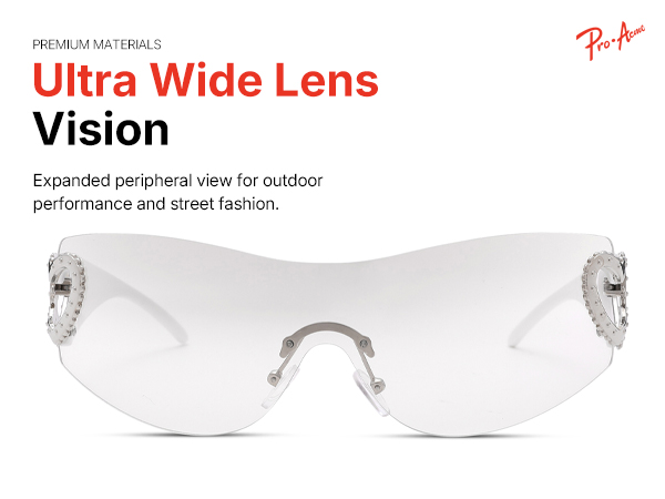 Pro Acme Wrap Around Rimless Sunglasses Women Men
