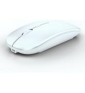 WREANU Wireless Bluetooth Mouse Rechargeable Laptop Mice Silent Slim Use(BT5.2 and Portable 2.4G ...