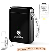 ORGBRO Label Maker Machine with Tape, X1 Portable Bluetooth Mini Label Printer, Support Pre-Cut &amp;...