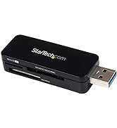 StarTech.com USB 3.0 Multimedia Memory Card Reader - Portable SDHC MicroSD Card Reader - External...
