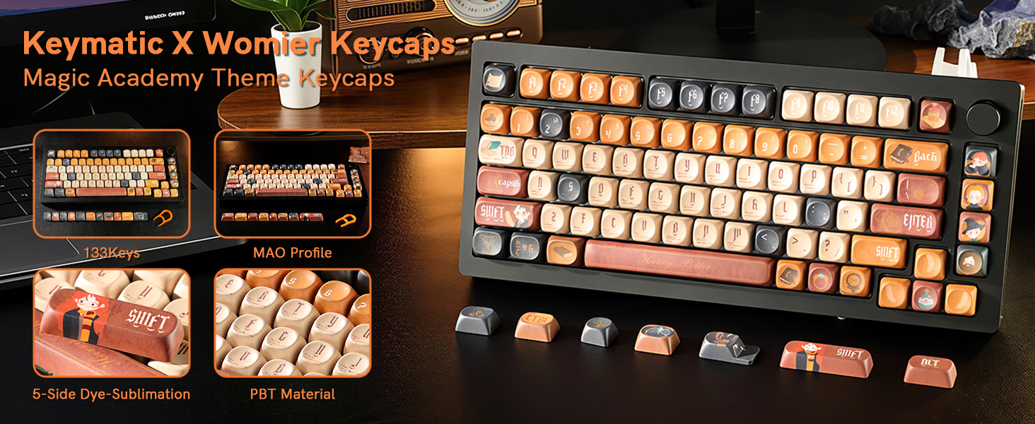 Keymatic PBT Keyboard Keycaps (Magic Academy)