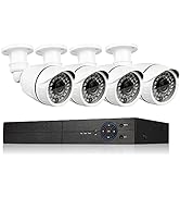 Eversecu 4 Channel Security Camera System 1080P DVR and (4) 1.0MP 720P Weatherproof Cameras Suppo...